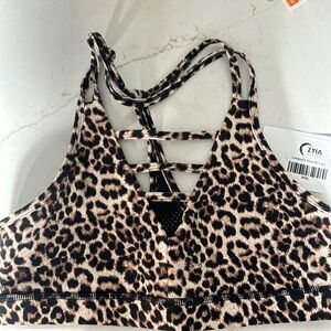 Zyia leopard grid bra